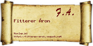 Fitterer Áron névjegykártya
